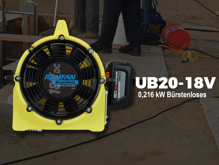 RAMFAN UB20-18V akkubetriebenes Gebläse und Absauggerät